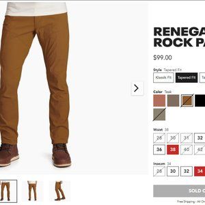 KÜHL RENEGADE ROCK™ Pant - Tapered Fit 38x34